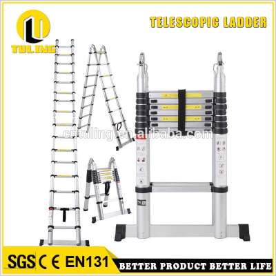 EN131 Telescopic Two Hinges attic ladder with heavy duty 150kgs