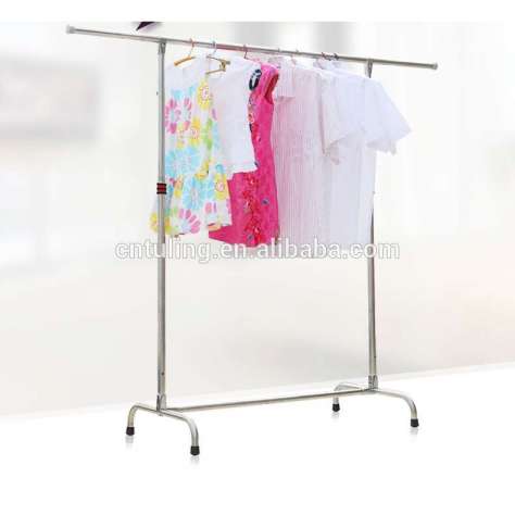 Heavy duty stainless steel L&H extensionable Telescopic laundry clothing rack and coat hanging TL-SB01