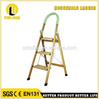 3 step Golden Aluminum Kitchen Loft ladder Portable with Handrail(TL6253)