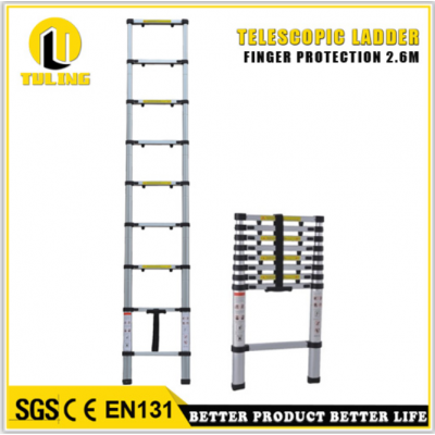 Finger-protection Straight Telescopic Ladder Aluminium portable folding ladderTL708-9